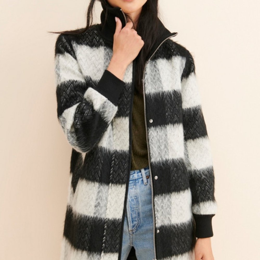 NVLT Brushed Buffalo Plaid Coat
